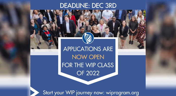 Applications now open for WIP class of 2022